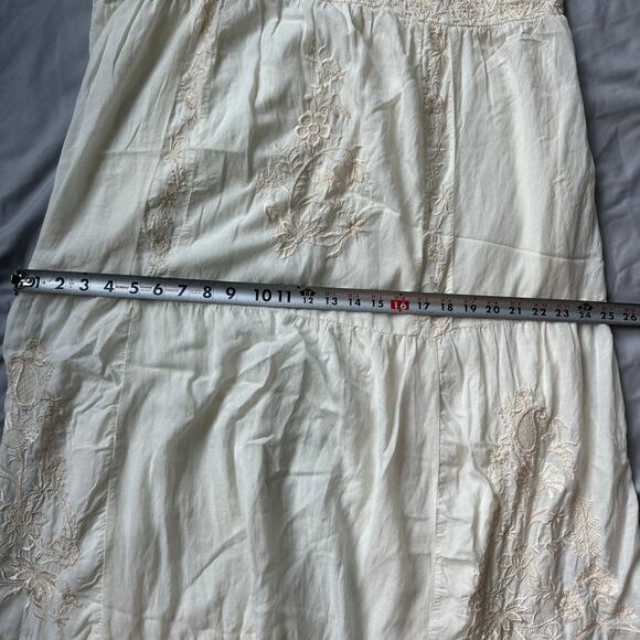 Lucky Brand Cream, Boho, Lace Embroidered, Lined, Slip Maxi Dress- XL - Picture 9 of 12